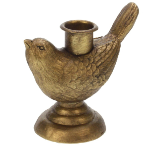 kandelaar op voet met vogel, 11x7x10cm